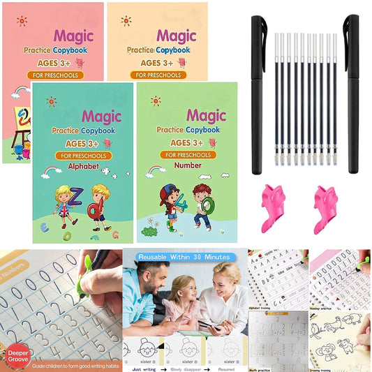 (pack of 4) Magic Practice Copybook for Kids