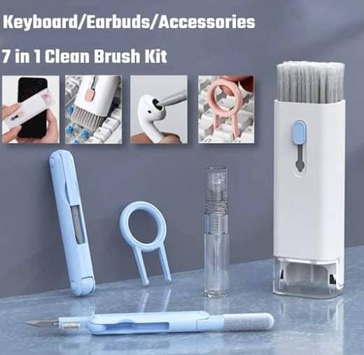 7-in-1 Computer Keyboard Cleaner Brush Kit Earphone Cleaning