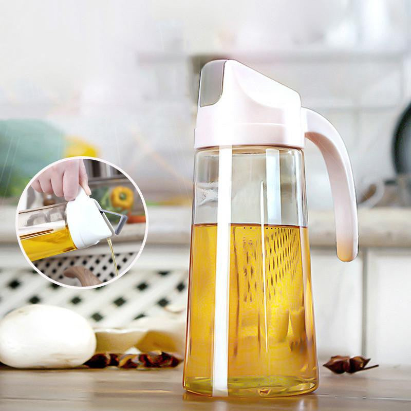 Glass Oil Jar Home Leak Proof Oil Bottle Kitchen Automatic Opening