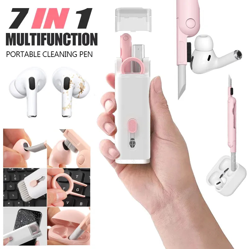 7-in-1 Computer Keyboard Cleaner Brush Kit Earphone Cleaning