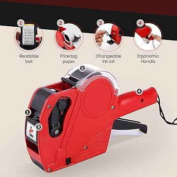Pricing Tag Gun | 8-Digit Label Gun with 5150 White Stickers & Extra Inkers Efficient, Accurate, and Ready for Your Retail Needs.