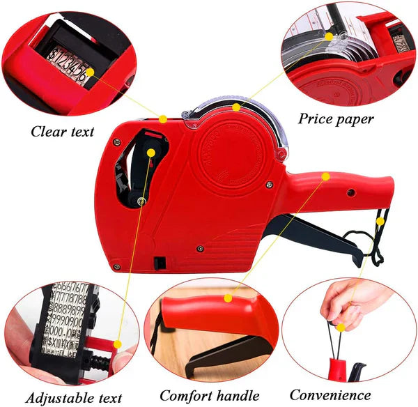 Pricing Tag Gun | 8-Digit Label Gun with 5150 White Stickers & Extra Inkers Efficient, Accurate, and Ready for Your Retail Needs.