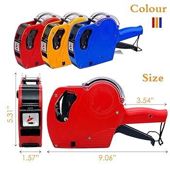 Pricing Tag Gun | 8-Digit Label Gun with 5150 White Stickers & Extra Inkers Efficient, Accurate, and Ready for Your Retail Needs.