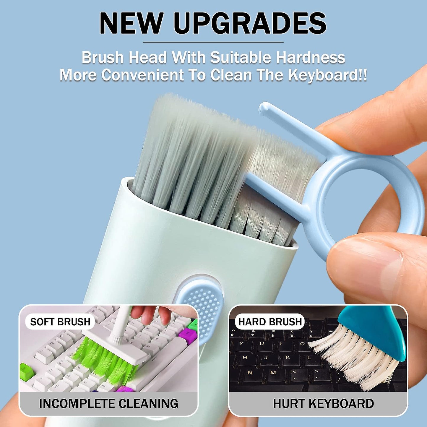 7-in-1 Computer Keyboard Cleaner Brush Kit Earphone Cleaning